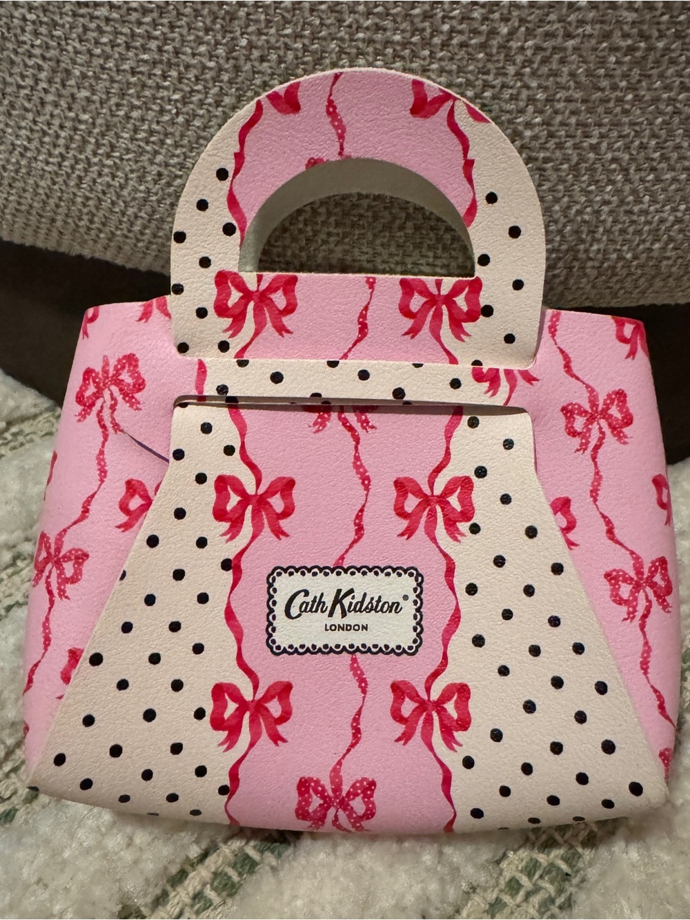 Cath Kidston London Pink BoCath Kidston London Pink Bows Polka Dot Handbag Purse